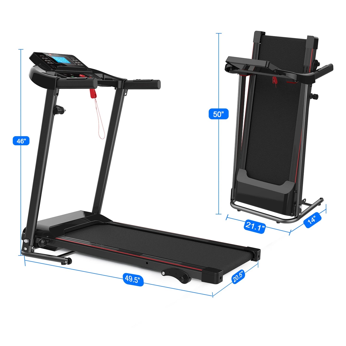 RTMX-750 2.5 HP Foldable Incline Treadmill with Bluetooth
